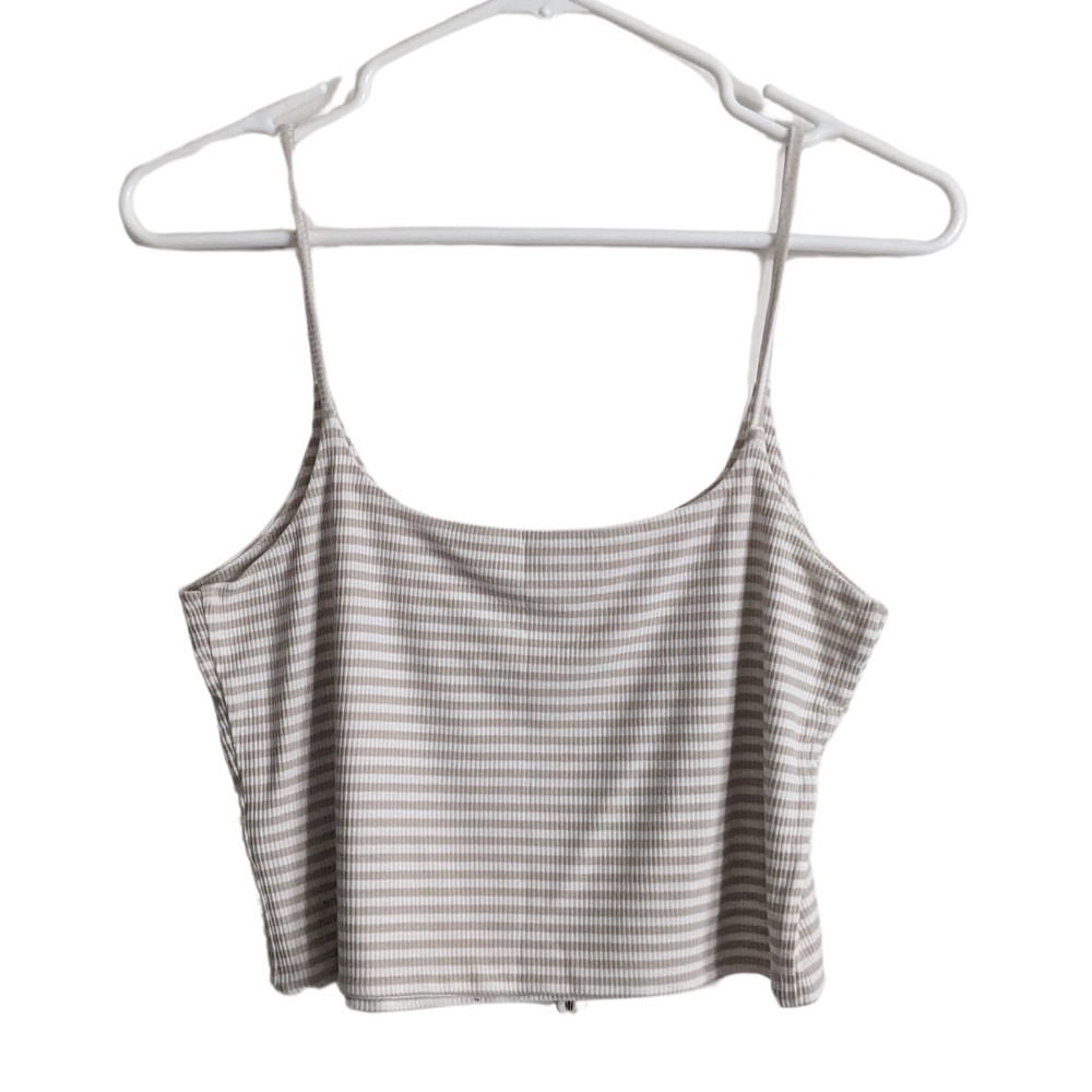 EUC BP Striped Cream Crop Top